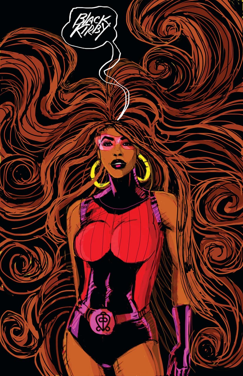 A drawing of a woman with a thought bubble above her head