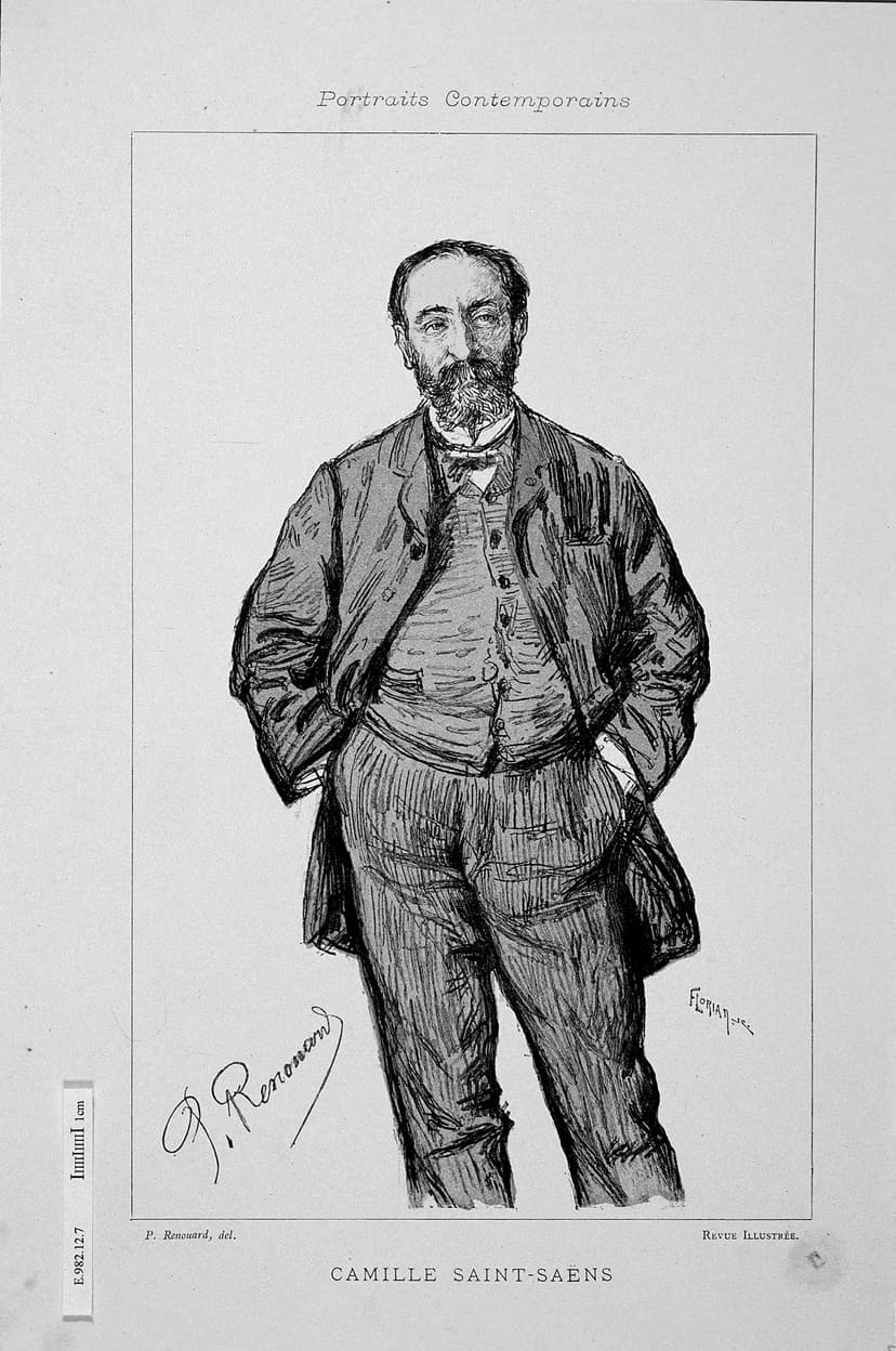A black and white drawing of a man in a suit